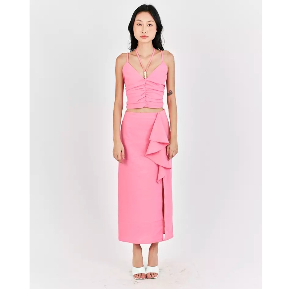 Matching Set ๐ Zara | Pink Linen Top and Skirt - Picture 14 of 14